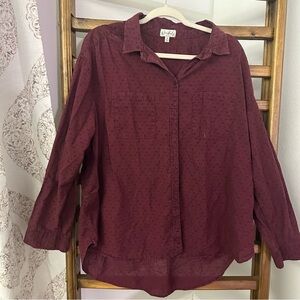 Wonderly Burgundy Button-Down Shirt